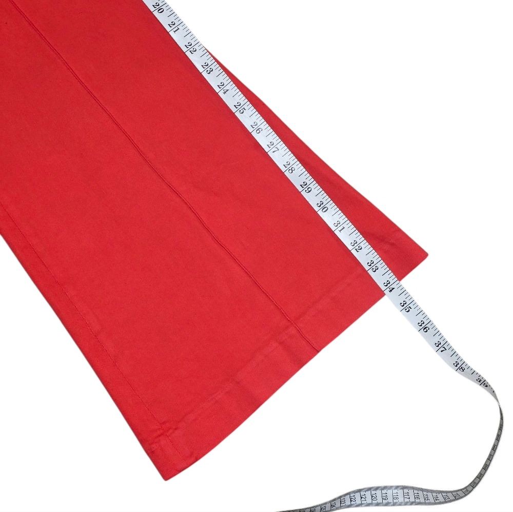 Alice + Olivia Red High-Waist Flare Jeans - Picture 12 of 15